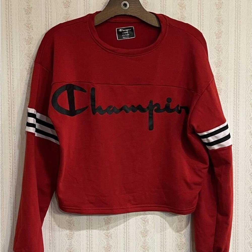 Champion Bold Red Crewneck with Black Logo